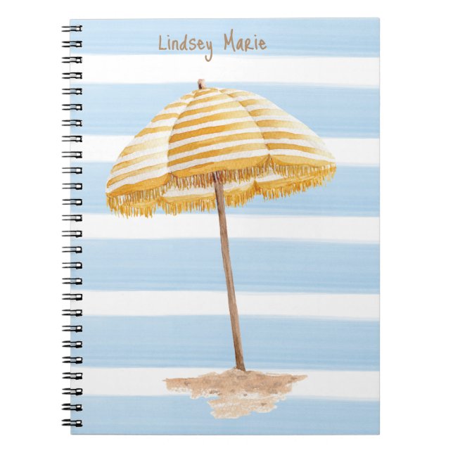 Caderno Espiral Notebook com guarda-chuva personalizado com aquare (Frente)