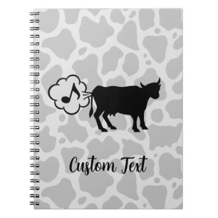 Caderno Espiral Notebook com Ícone de Metano de Vaca