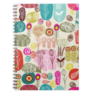Caderno Espiral Notebook com ícones da natureza abstrato