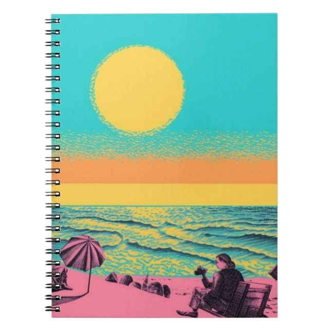 Caderno Espiral notebook com inspiração retroativa (Frente)