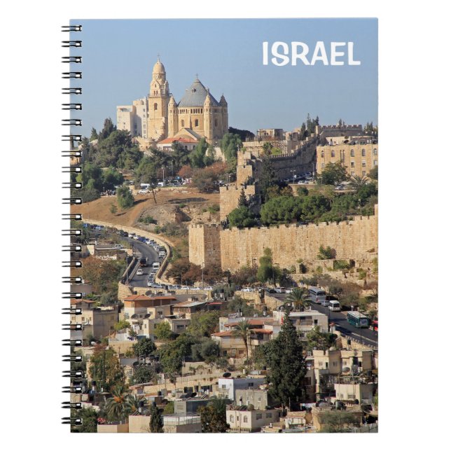 Caderno Espiral Notebook com Jerusalém em Israel (Frente)