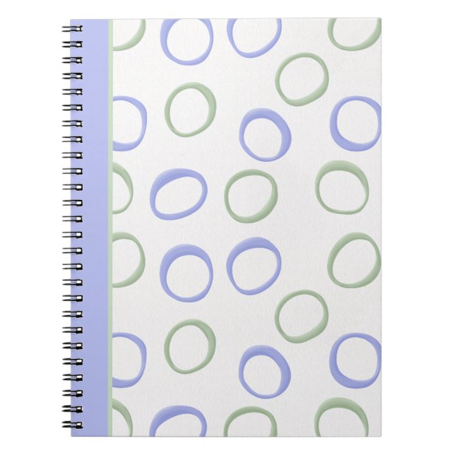 Caderno Espiral Notebook com lavanda em círculos pintados (Frente)