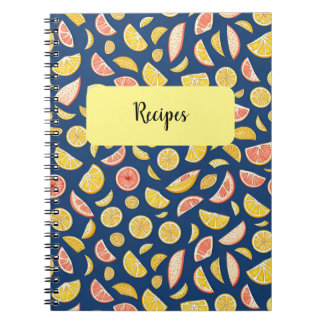 Caderno Espiral Notebook com limão e laranjas