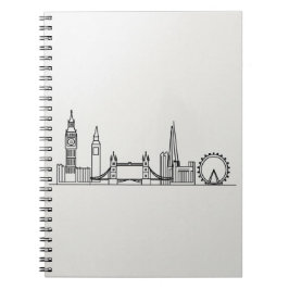 Caderno Espiral Notebook com linha aérea de Londres - Design minim