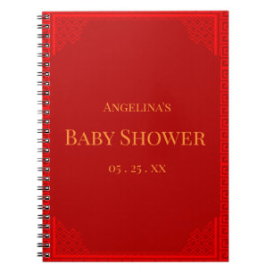 Caderno Espiral Notebook com lista de presentes no Chá de fraldas