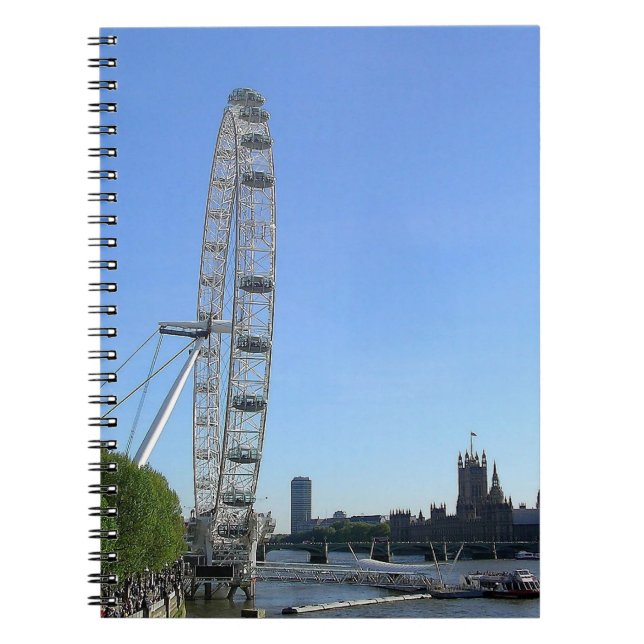 Caderno Espiral Notebook com London Eye Ferris Wheel (Frente)