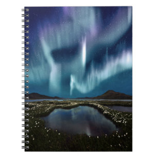 Caderno Espiral Notebook com luzes de norte