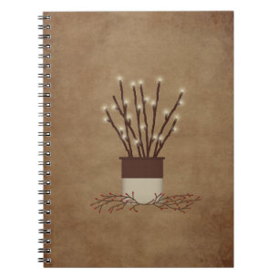 Caderno Espiral Notebook com luzes de ramificação primitivas