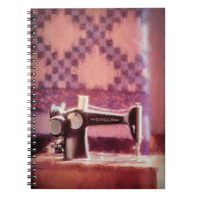Caderno Espiral Notebook com máquina de costura única (Frente)