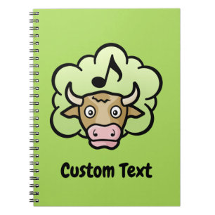 Caderno Espiral Notebook com metano de vaca