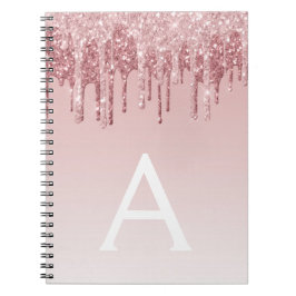 Caderno Espiral Notebook com minhocas cor-de-rosa-claro-Dourado Mo