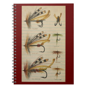 Caderno Espiral Notebook com moscas que pescam moscas