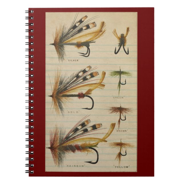 Caderno Espiral Notebook com moscas que pescam moscas (Frente)