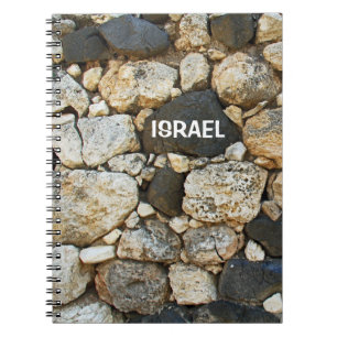 Caderno Espiral Notebook com muro de pedra em Israel