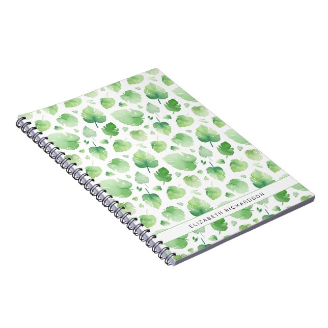 Caderno Espiral Notebook com nome de cor verde tropical (Lado Direito)
