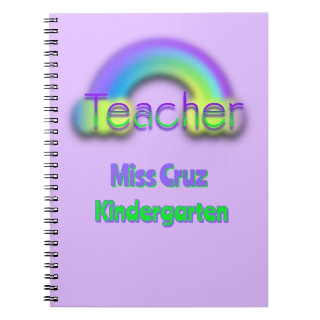 Caderno Espiral Notebook com nome e qualidade espiral do professor (Frente)