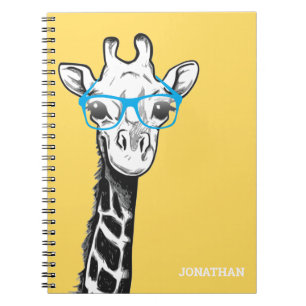 Caderno Espiral Notebook com nome girafa de Geek engraçado