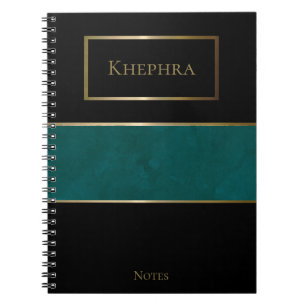 Caderno Espiral Notebook com Nome Monograma de Cores Úmidas