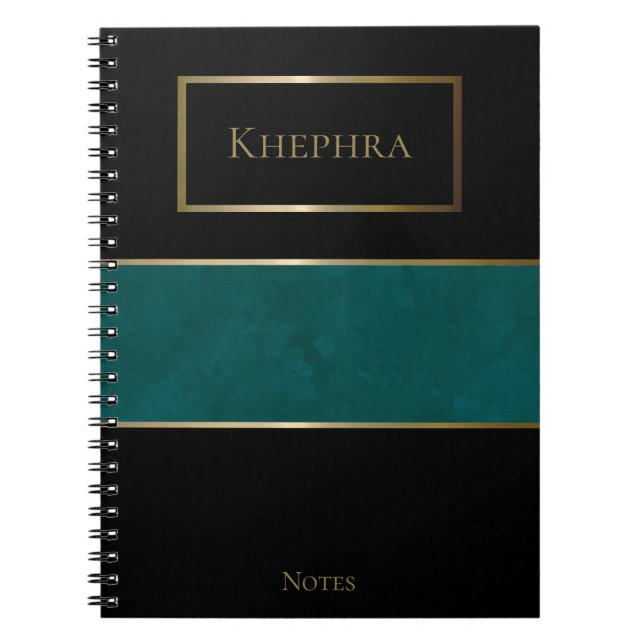 Caderno Espiral Notebook com Nome Monograma de Cores Úmidas (Frente)