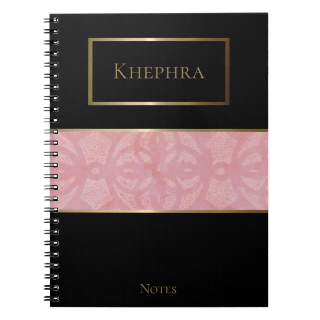 Caderno Espiral Notebook com Nome Monograma de Cores Úmidas (Frente)