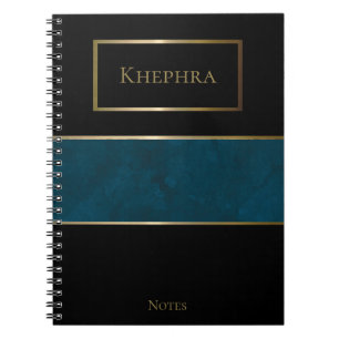 Caderno Espiral Notebook com Nome Monograma de Cores Úmidas