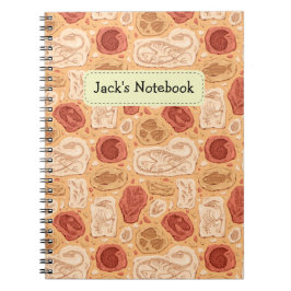 Caderno Espiral Notebook com nome personalizado Dinossaur Fossils