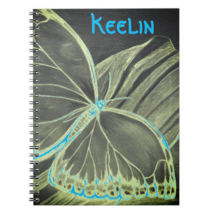 Caderno Espiral Notebook com nome personalizado lindo borboleta
