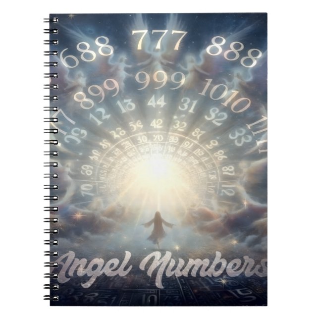 Caderno Espiral Notebook com Números de Anjo de Realms Paralelos (Frente)