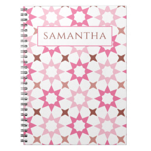 Caderno Espiral Notebook com padrão árabe