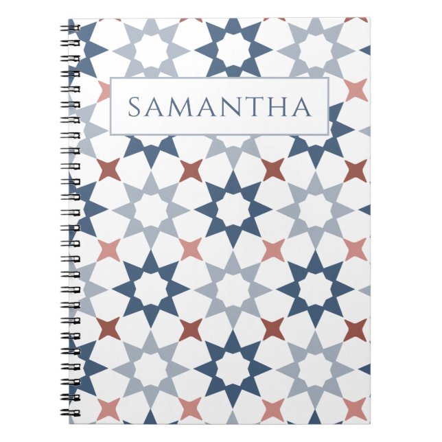 Caderno Espiral Notebook com padrão árabe (Frente)