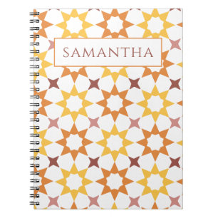 Caderno Espiral Notebook com padrão árabe