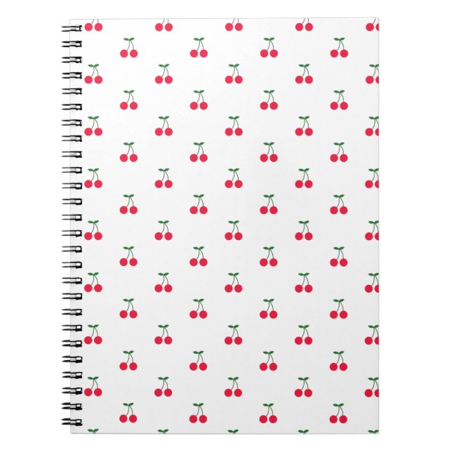 Caderno Espiral Notebook com padrão de cereja doce (Frente)