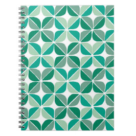 Caderno Espiral Notebook com padrão de colcha verde
