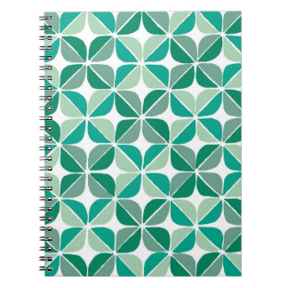 Caderno Espiral Notebook com padrão de colcha verde
