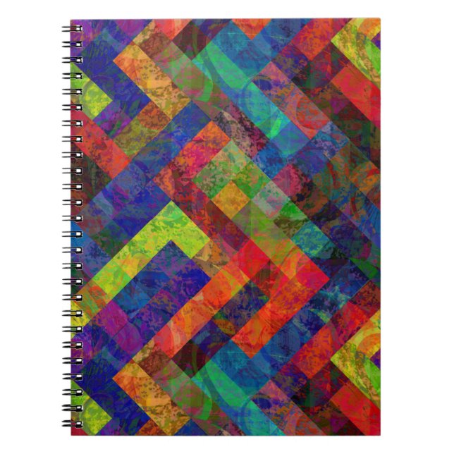 Caderno Espiral Notebook com padrão de cor abstrato (Frente)