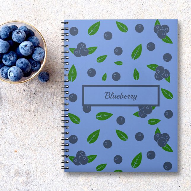 Caderno Espiral Notebook com padrão de mirtilo (Blueberry Notebook)