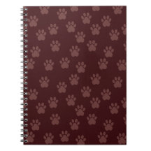 Notebook com padrão de pata de cão