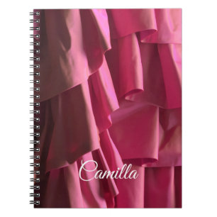 Caderno Espiral Notebook com padrão de ruffles rosa Bonito person