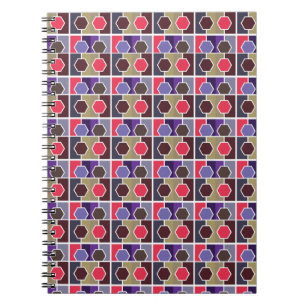 Caderno Espiral notebook com padrão de textura vermelha