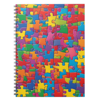 Caderno Espiral Notebook com padrão quebra-cabeça - Para mentes cr