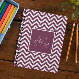 Caderno Espiral Notebook com padrão quevron de ametro moderno mono