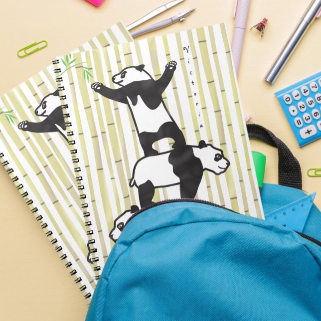 Caderno Espiral Notebook com pandas de cooperação (Criador carregado)