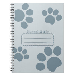 Caderno Espiral Notebook com patas de gato azul