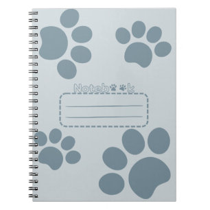 Caderno Espiral Notebook com patas de gato azul