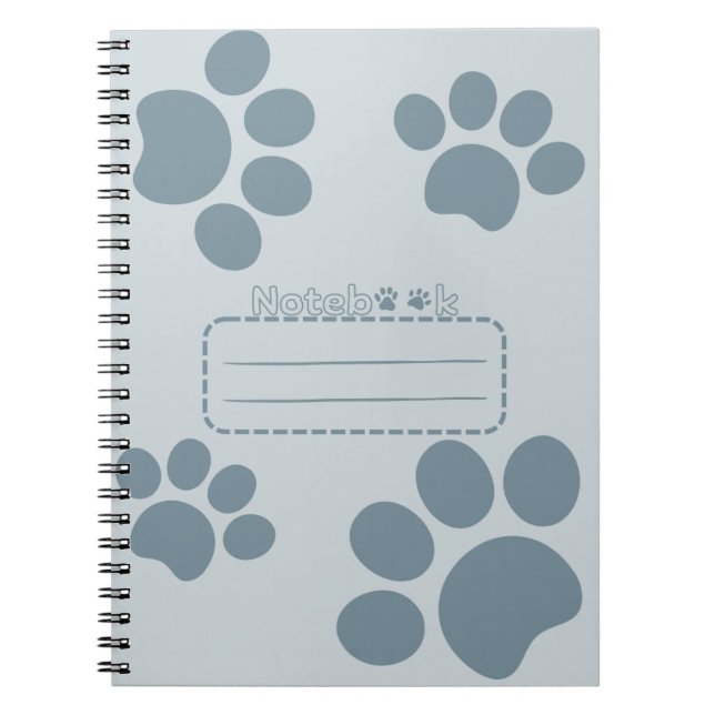 Caderno Espiral Notebook com patas de gato azul (Frente)