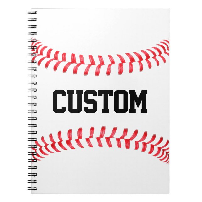 Caderno Espiral Notebook com ponteiros de baseball personalizados (Frente)