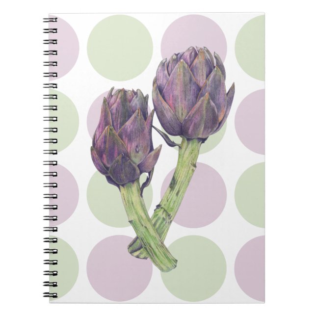 Caderno Espiral Notebook com pontos de arco roxo (Frente)