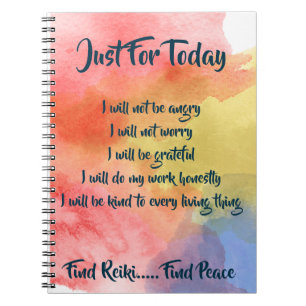 Caderno Espiral Notebook com princípios Watercolor Reiki