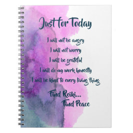 Caderno Espiral Notebook com princípios Watercolor Reiki