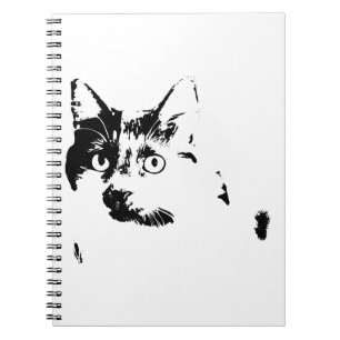 Caderno Espiral Notebook com retrato de gato vigilante